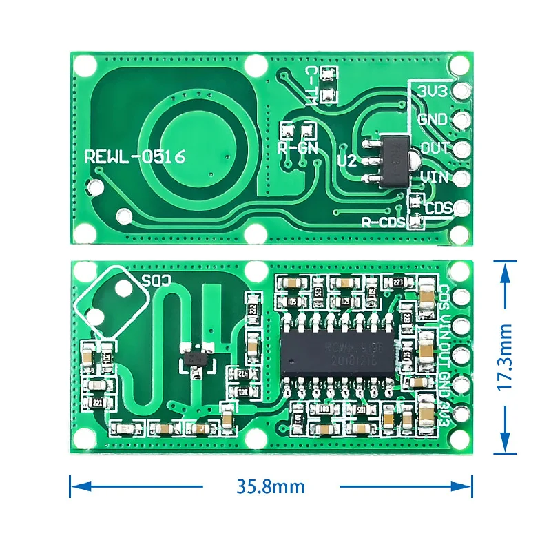RCWL-0516 Microwave radar sensor switch module, human body sensor module, intelligent sensor detector