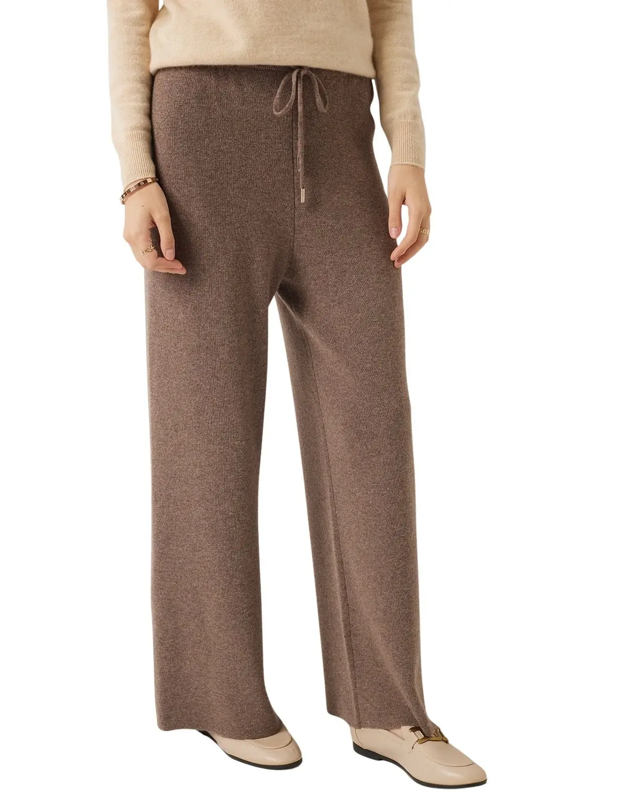 women wool pants cashmere merino wool sweatpants wide leg knit lounge pants warm winter fall cozy elastic waist trousers soft