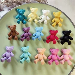 10Pcs Matte Rubber Paint Bear Acrylic Pendant Necklace Bag Keychain Jewelry Making Charms DIY Kid Toy Gifts Floating Accessories