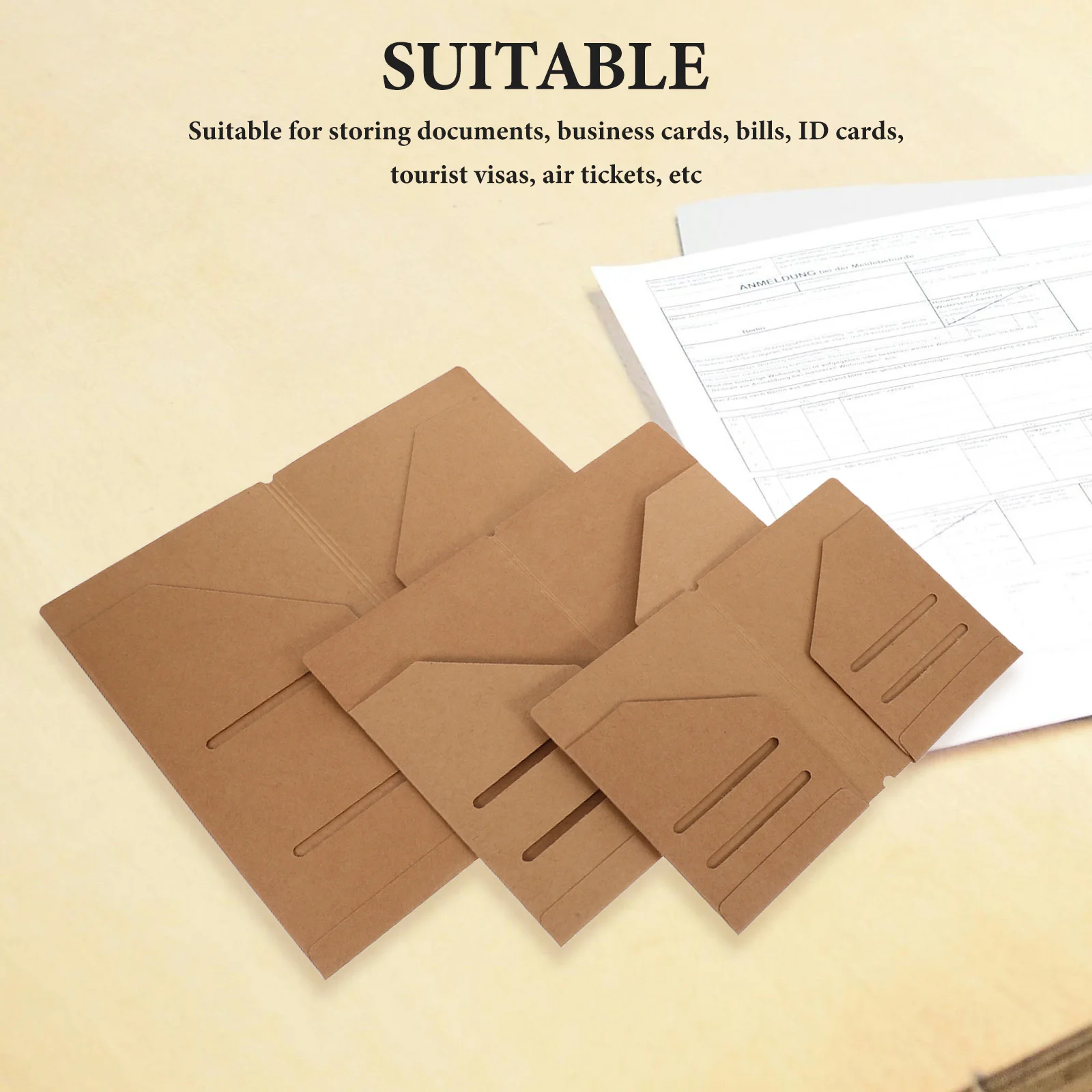 3 قطعة مجلد ملفات ورق الكرافت المنظم للمستندات بطاقات إيصالات فيوزات السفر تذاكر دفتر إدراج الملء #3