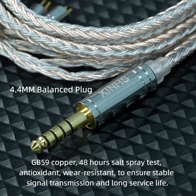 XINHS XH09D 16-adriges 5N-Einzelkristall-versilbertes HiFi-Kopfhörer-Upgrade-Kabel mit 0,78 mm 2PIN/MMCX/TFZ/KZ QDC – Detail 5