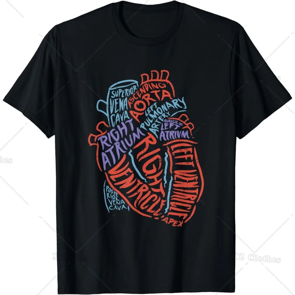 Heart Specialist Anatomy Doctor Medical Biology T-Shirt for Women Men Summer Round Neck and Short Sleeves Tee