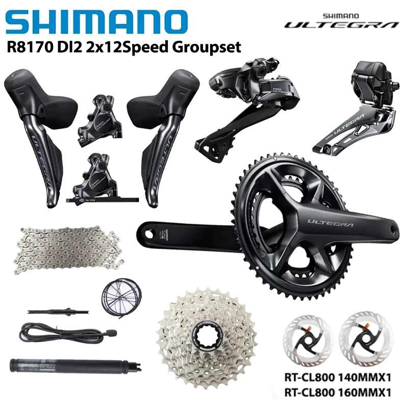 

SHIMANO DI2 ULTEGRA R8170 Groupset 2x12s FC-R8100 CS-R8100 11-30T 11-34T FD RD R8150 Derailleur For Road Bike Groupset