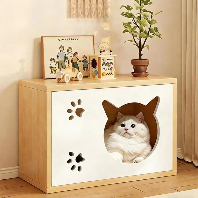 2026 New Cat Bedside Table Cat House Simple Cat Nest Universal Four Seasons Bedside Table Bedroom Storage Locker