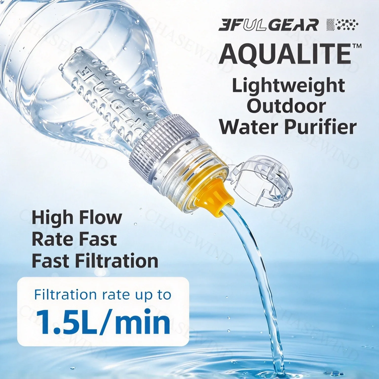 3F UL GEAR Mini Portable Water Filter Bottle Purification Outdoor Camping, Hiking, Survival & Emergency Use Purifier