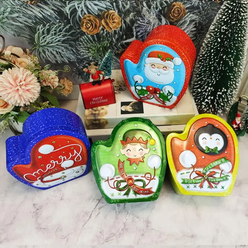 Christmas Cookie Tins Candy Storage Containers Christmas Set Of 4 Christmas Empty Treat Containers For Food Storage Candy Cookie