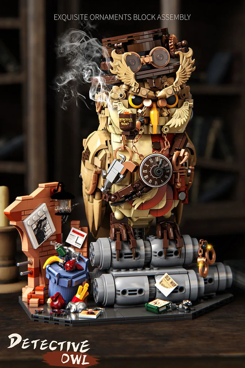 Idea Tier-Baustein-Modellsets Cyber-Detektiv-Eule Konstruktionsbausteine STEM-Lernspielzeug Sammlung für Geschenke – Detail 3