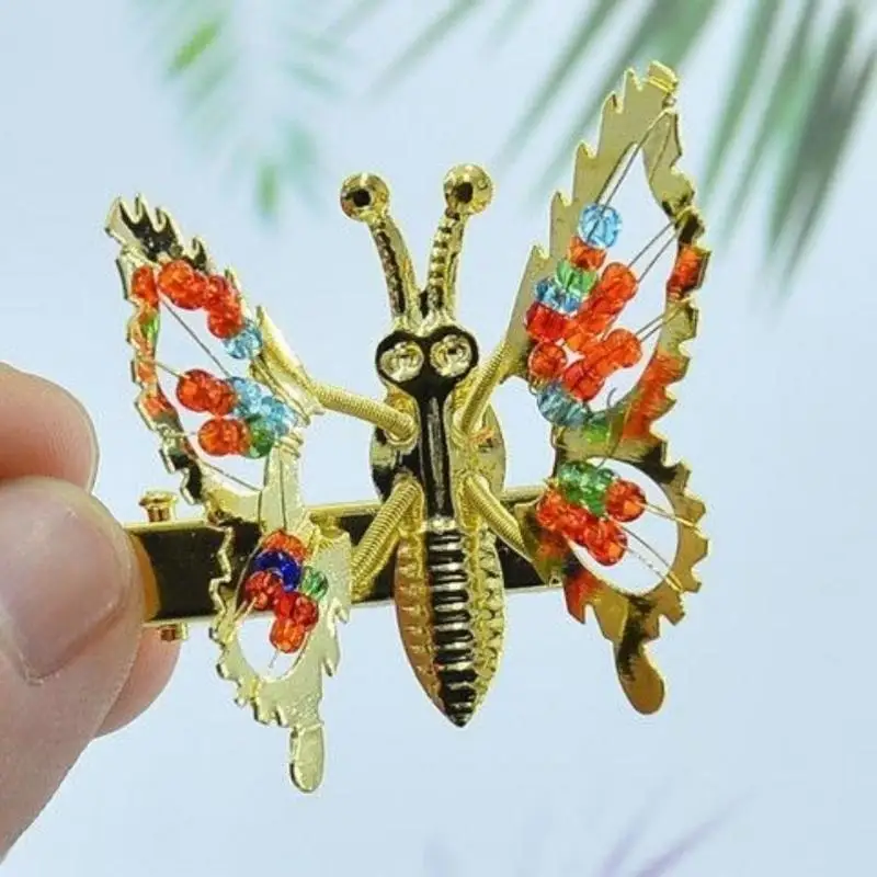 2 Stück modische Haarspangen mit Metallperlen in verschiedenen Farben, hohle Schmetterlingsform, für Damen und Mädchen, Haarschmuck, Haarklammer, Haaraccessoires. – Detail 10