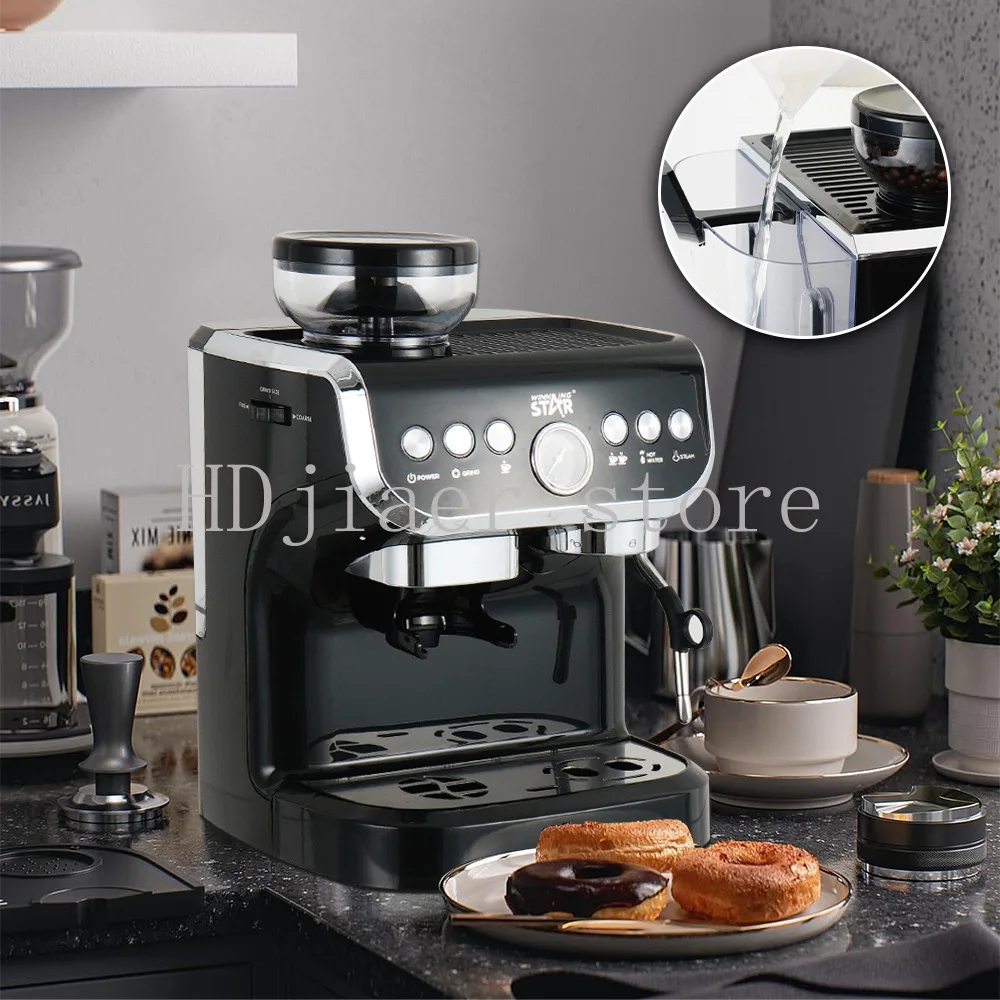 

All-in-one machine Automatic household grinding coffee machine with steam milk foam