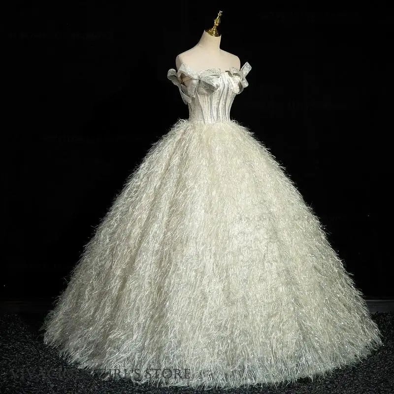 Luxury Fairy Lady Evening Formal Party Dress Elegant Princess Puffy Skirt Prom Dress Bar Mitzvah Birthday Banquet Dress Vestidos