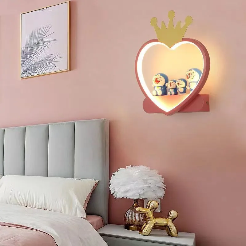 Children's Room Wall Lamp 2022 New Cartoon Crown Wall Light for Bedroom Bedside Boys Girls Stairsway Aisle Background Sconces