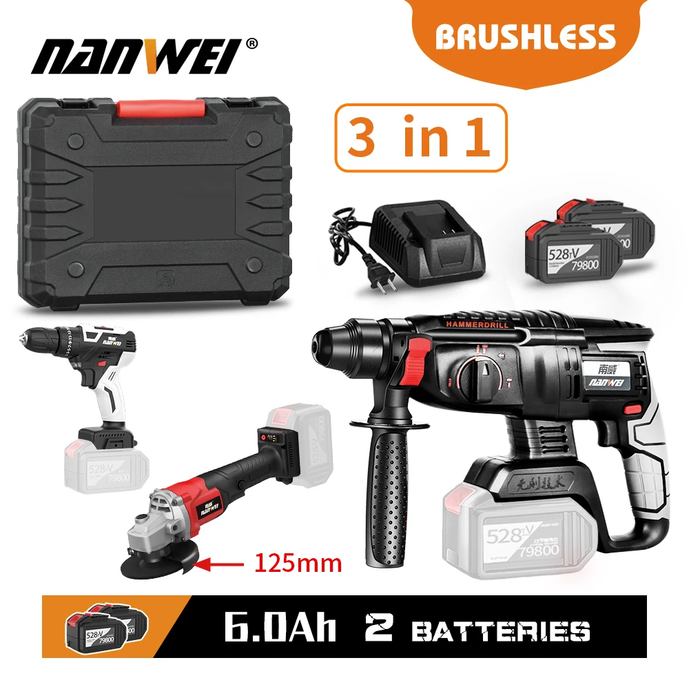 NANWEI Ultra-low-cheap Super Electric Tool Bag 3/4 Pieces Electric Drill/Wrench/Harmer/125mm Angle Grinder Keuhz