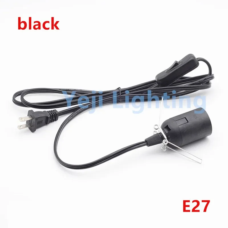 ON/OFF switch cable wire with E27 E14 socket lamp holder US 2 pins plug cord set for led lights indoor lamps lampshade brackets