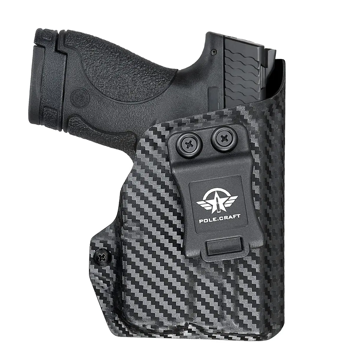 M&P Shield 40 Holster with TLR-6 Light Laser Carbon Fiber for Smith & Wesson M&P Shield 9mm/.40 w/TLR-6 - with Laser Pouch