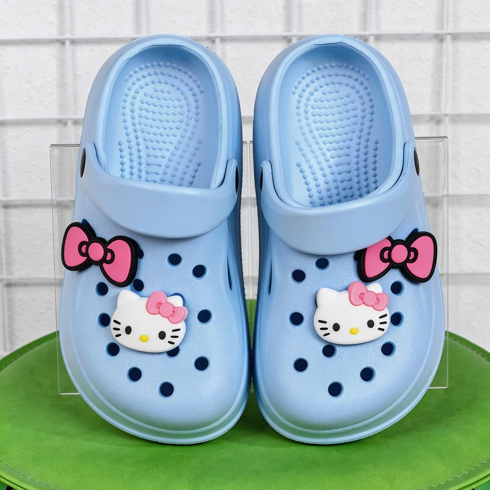 Children's Slippers Bowknot Hello Kitty Slippers For Children Girls Summer Garden Lightweight Breathable Sandals Beach Shoes - view 4