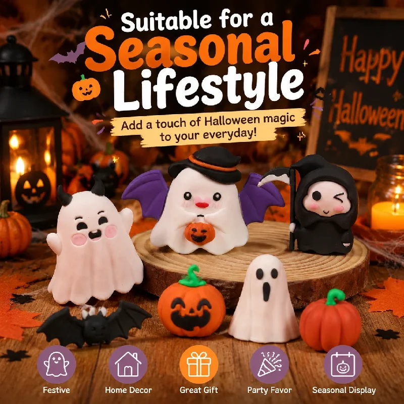 Little Ghost Pumpkin Halloween Decorations Soft Glue Ornaments for Home Party Decor Festive Rendering Function Gift Giving