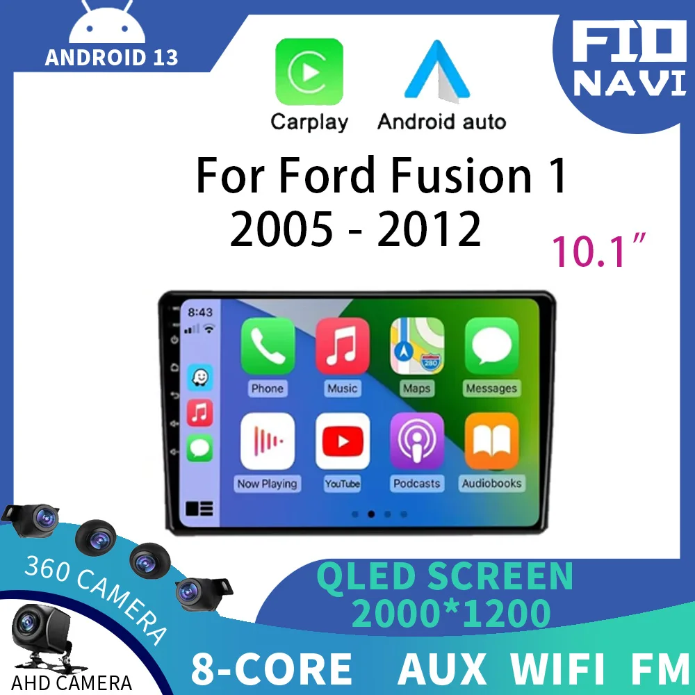 

Android 14 для Ford Fusion 1 2005-2012 Автомобильный радиоприемник GPS-навигация Мультимедийный видеоплеер 4G WIFI BT Беспроводной Carplay Auto QLED