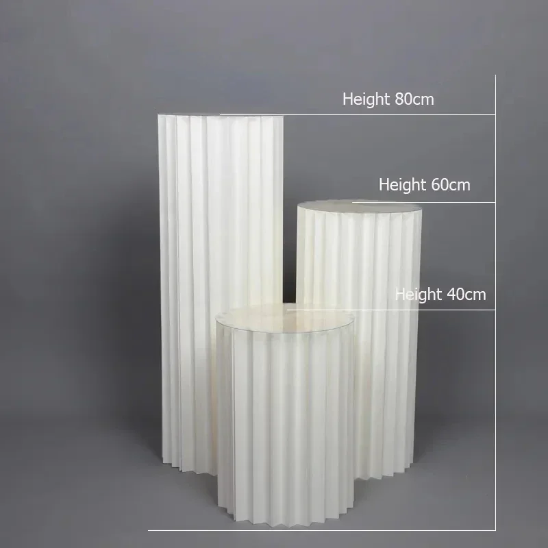 White folding column support frame Roman column display frame dessert table Event celebration decoration layout Window Display