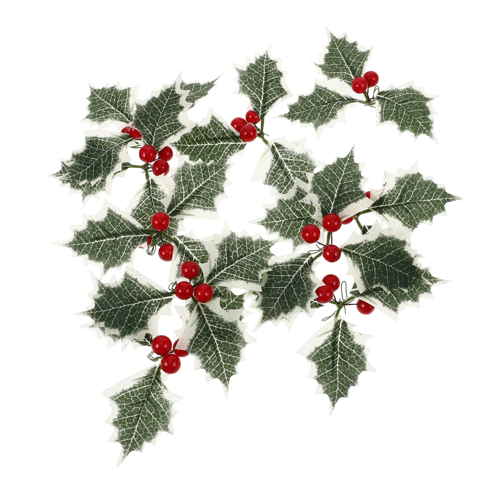 

10Pcs Christmas Red Berry Green Leaf Stems Artificial Berry Greenery for Tree Party DIY Home Decoration Greenery for Christmas