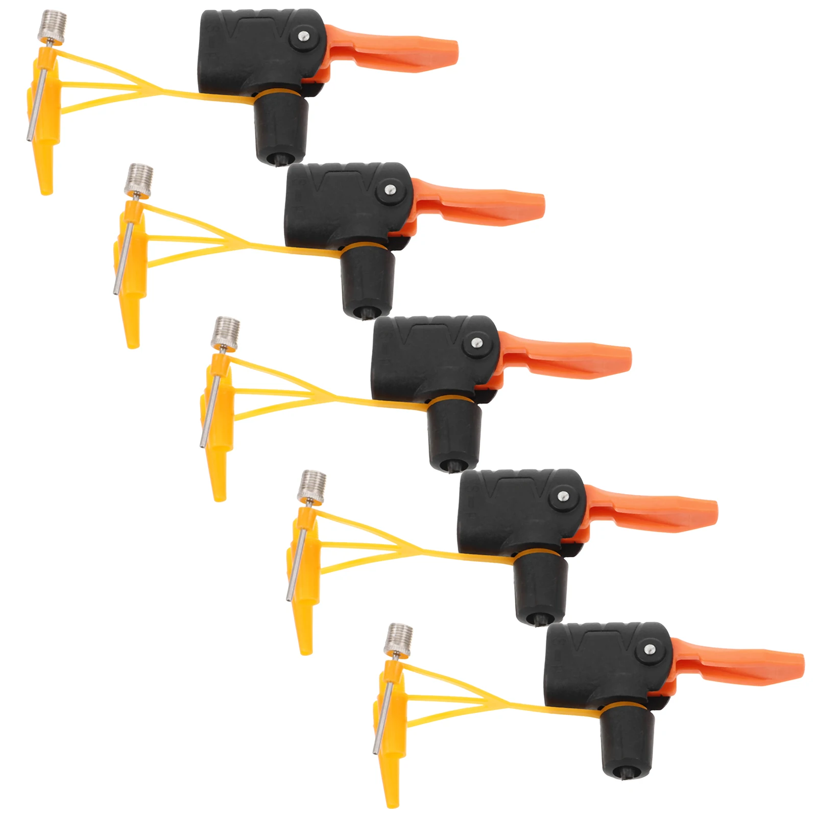 

5pcs Universal Bicycle Air Pump Nozzle Dual Head Bike Valve Adapter For American French Uk Pumps 2 In 1 Bike Tire Inflator