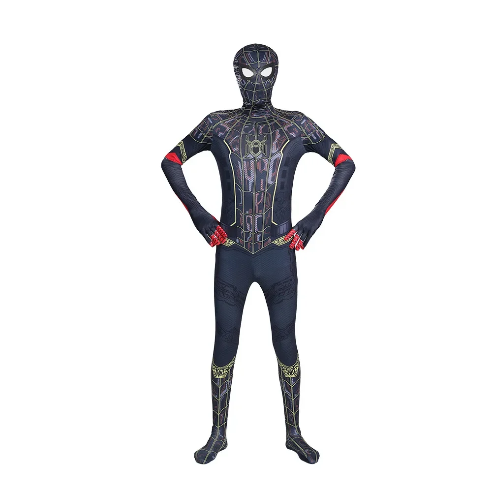 High Quality Superhero Spidermans Costume Bodysuit For Kids Adult Spandex Zentai Halloween Party Cosplay Jumpsuit 3D Style