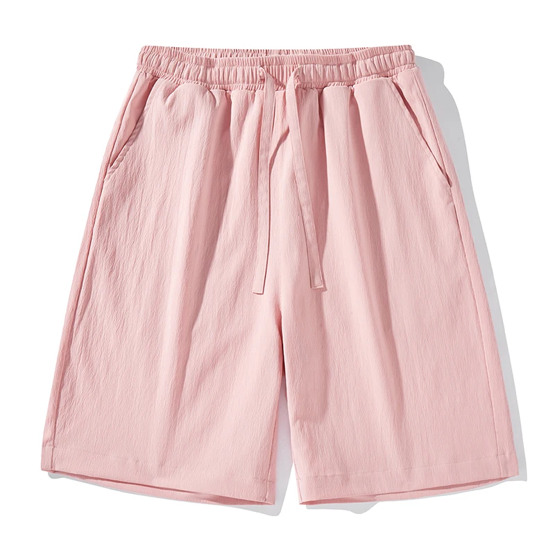 

Dopne Color Casual orts Men Women Summer Thin Ice Silk Cool Feeling mid Waist Loose Sports Five-Quarter Pants