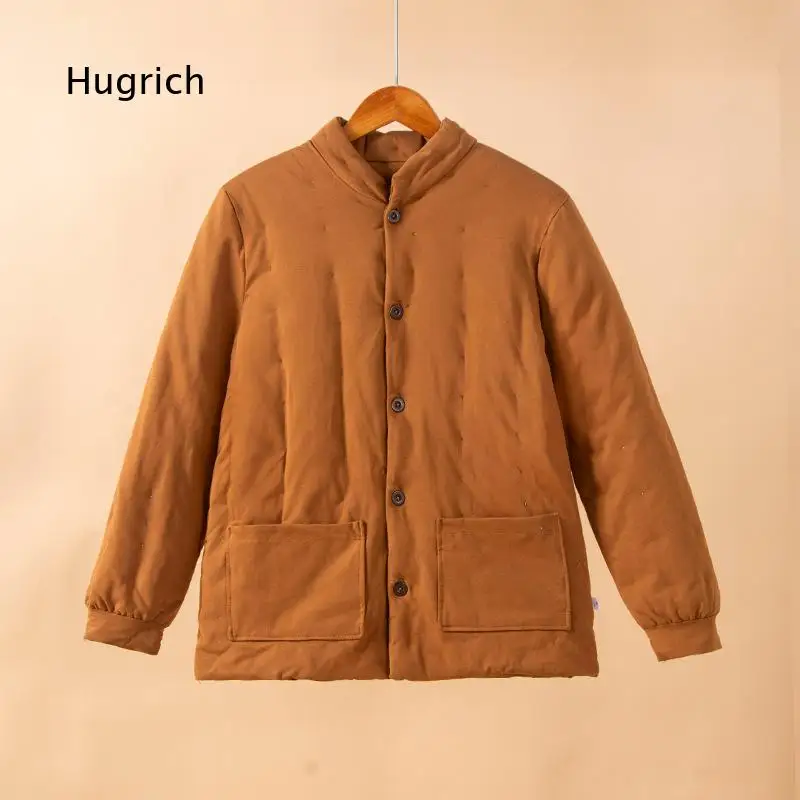 Men Thick Warm Handmade Pure Cotton Coat Cold Resistant Comfortable Home Wear Suitable For Middle Aged Male Daily Indoor Us