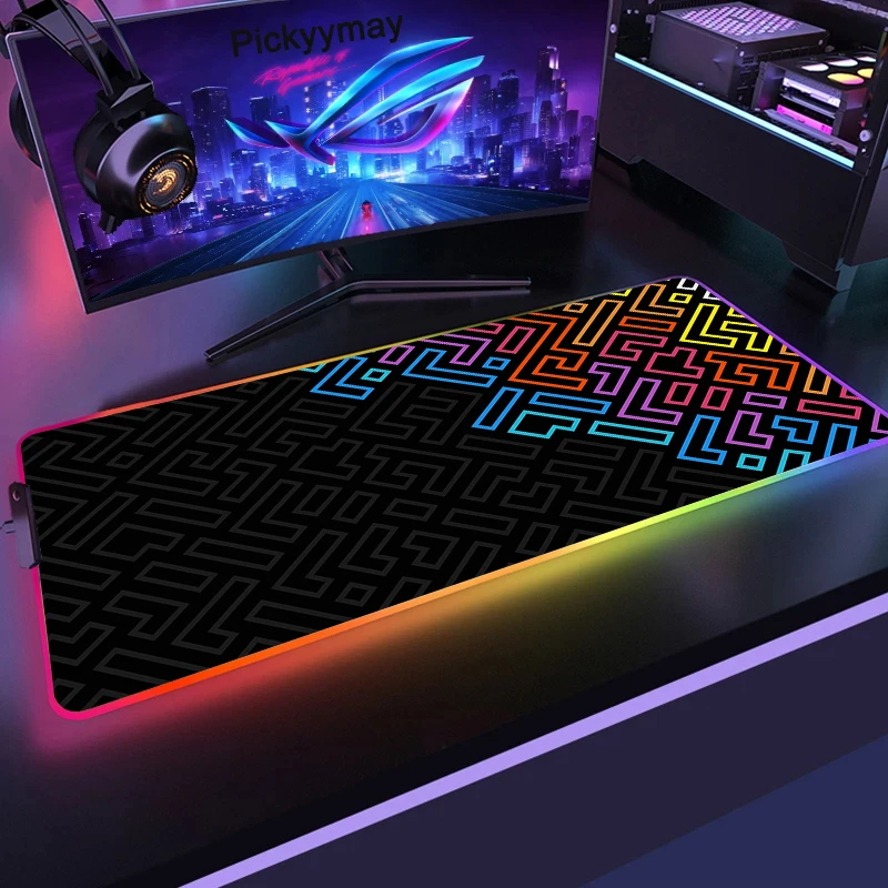 

RGB Gaming Mousepad Design Mouse Mat LED Large Gamer Desk Pad XXL Keyboard Pads Luminous Desk Mat Mouse Pad Backlit