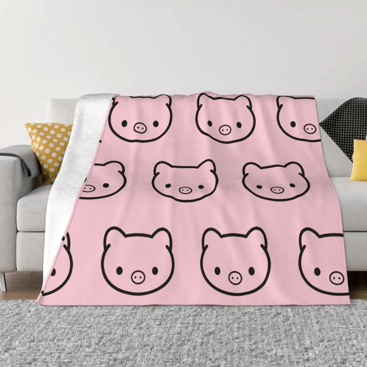 

Cute Pig Blanket Animals Lover Fuzzy Throw Blanket Airplane Travel Personalised Lightweight Bedspread