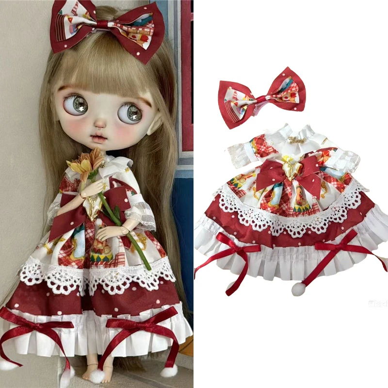 For 30cm Bjd Doll Winter Casual Sweatshirt Outfit Clothing Princess Dresses Skirt Lace Maid Clothes 6/1 OB24 OB22 Accessories view 6