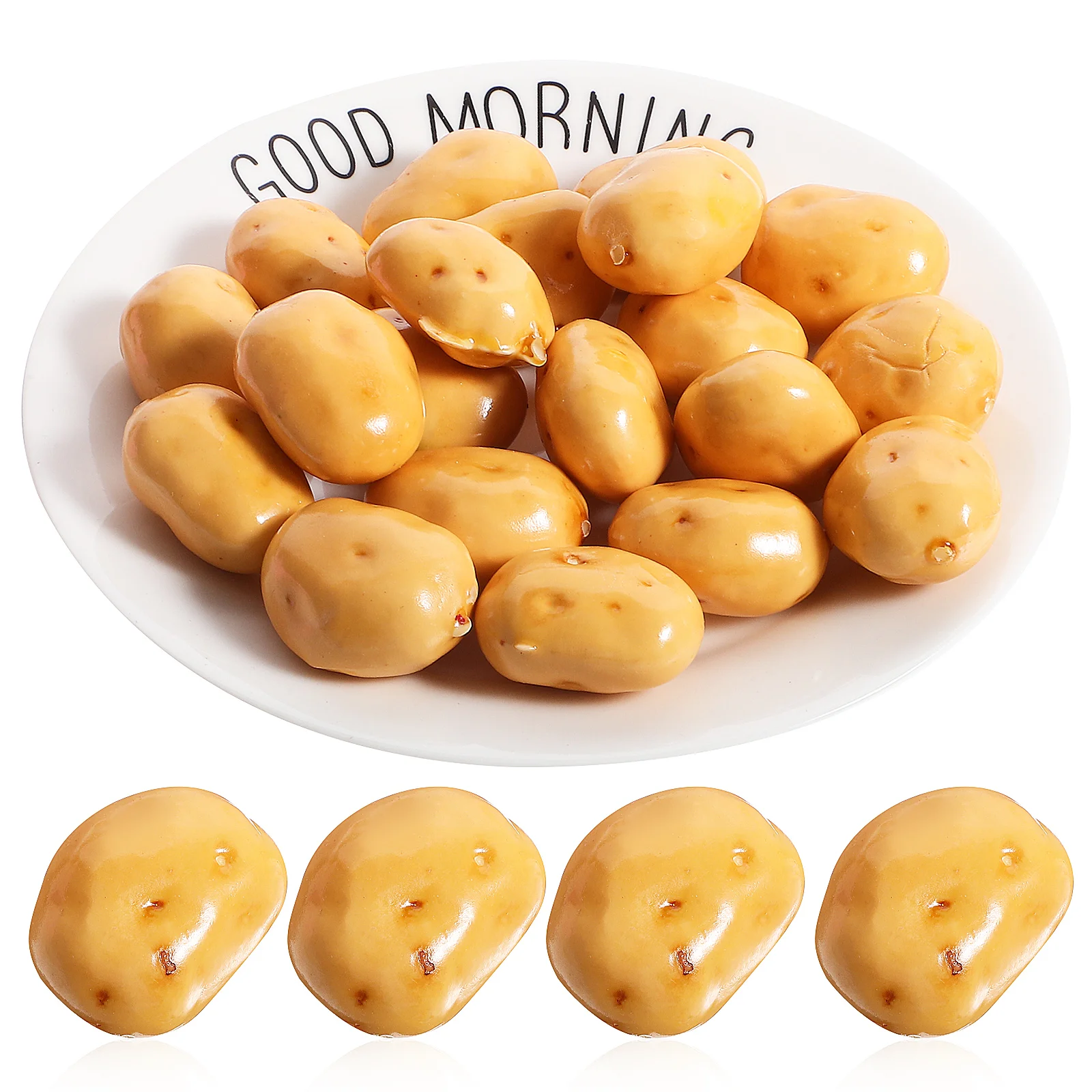 20 Pcs Artificial Potato Model Potatoes Vegetable Kit Mini Vegetables Food Toys Molds for Gardening Simulation Decorate Prop