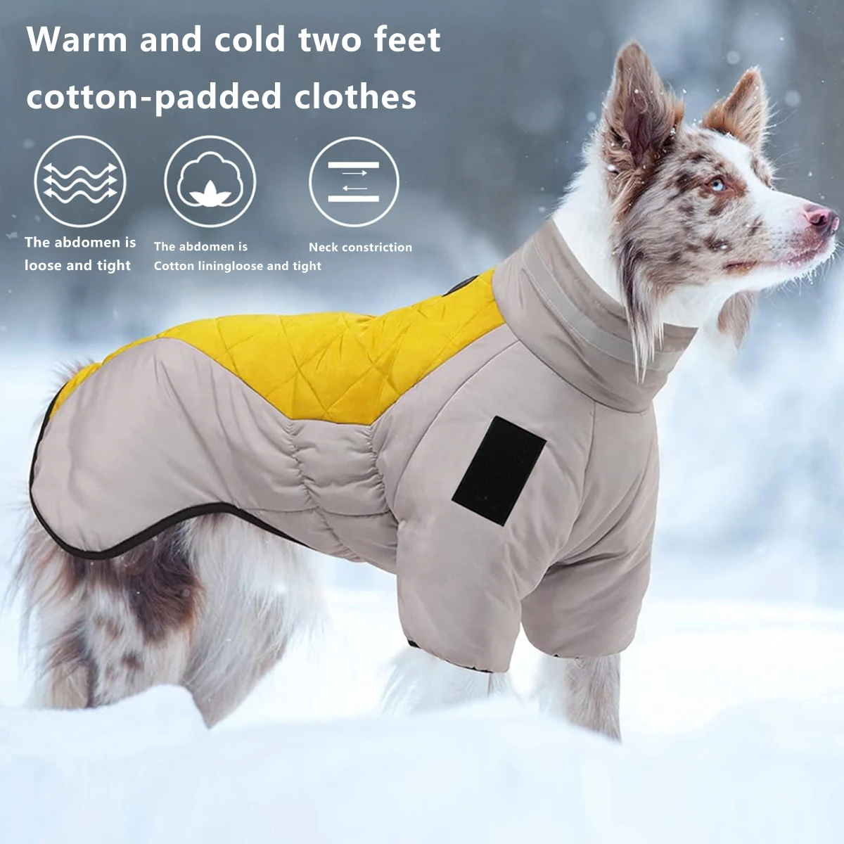 Windproof Dog Coat Winter dog coats Outdoor Warm Cape Type Reflective With Dog Name Sticker Pet Clothes