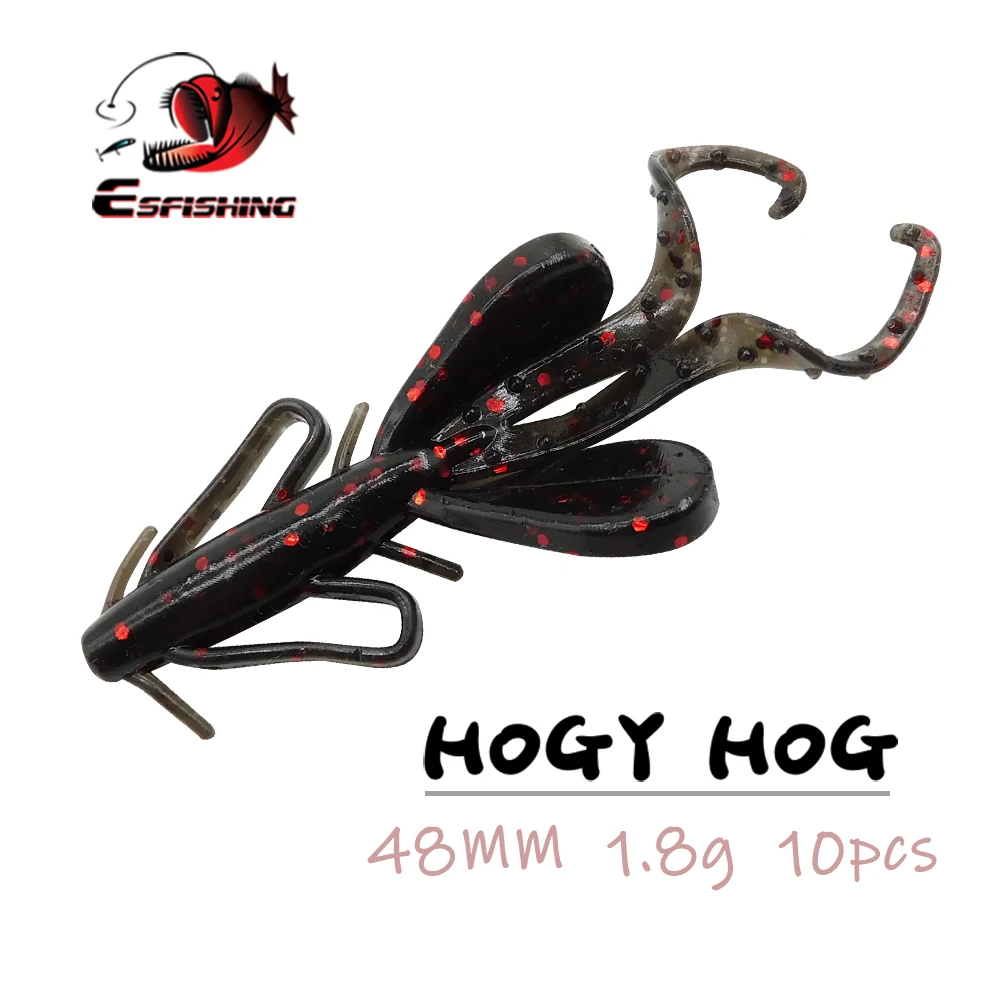 ESFISHING Shrimp Lures Hogy Hog 48mm10pcs  for Ice Fishing Zander Pike Trout Pesca Artificial Soft Fishing Bait Best Smell