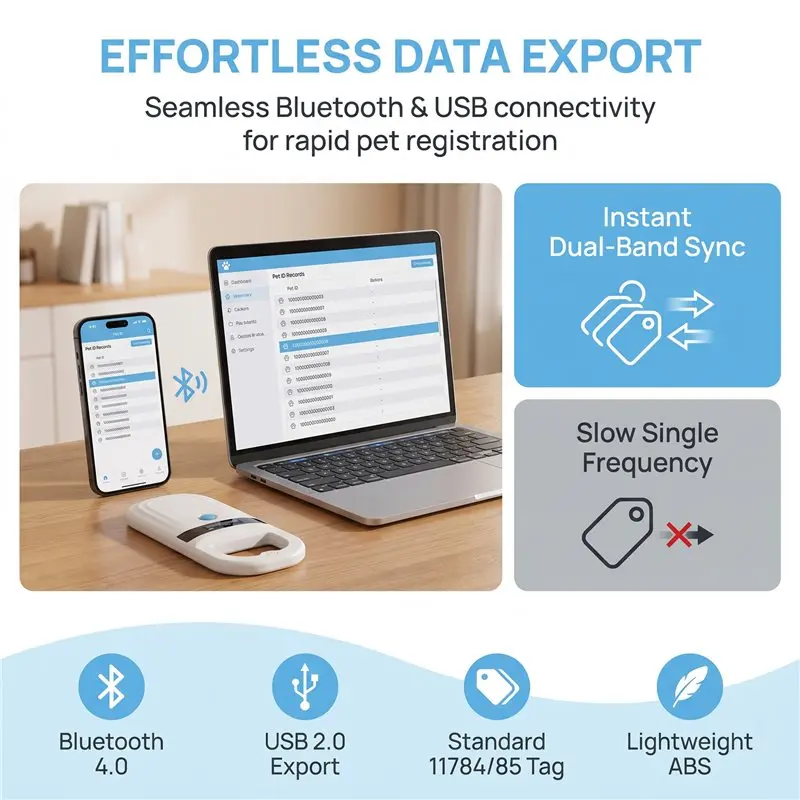 A97I-180BT Pet Microchip Scanner 180BT Pet ID Microchip Scanner EMID FDX-B Animal Tag Scanner For Pet Tracking