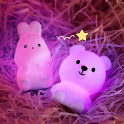 Soft Silicone Animal Patting Light Lightweight Ambience Light For Kids Children Adult Room Decor