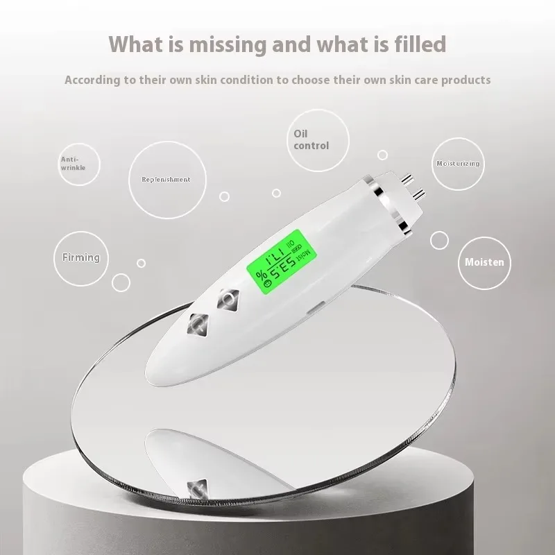 OEM Rechargeable Facial Skin Moisture Analyzer Water Oil Tester Digital Skin Detector Pen Face Scanner Skin Analyzer Device
