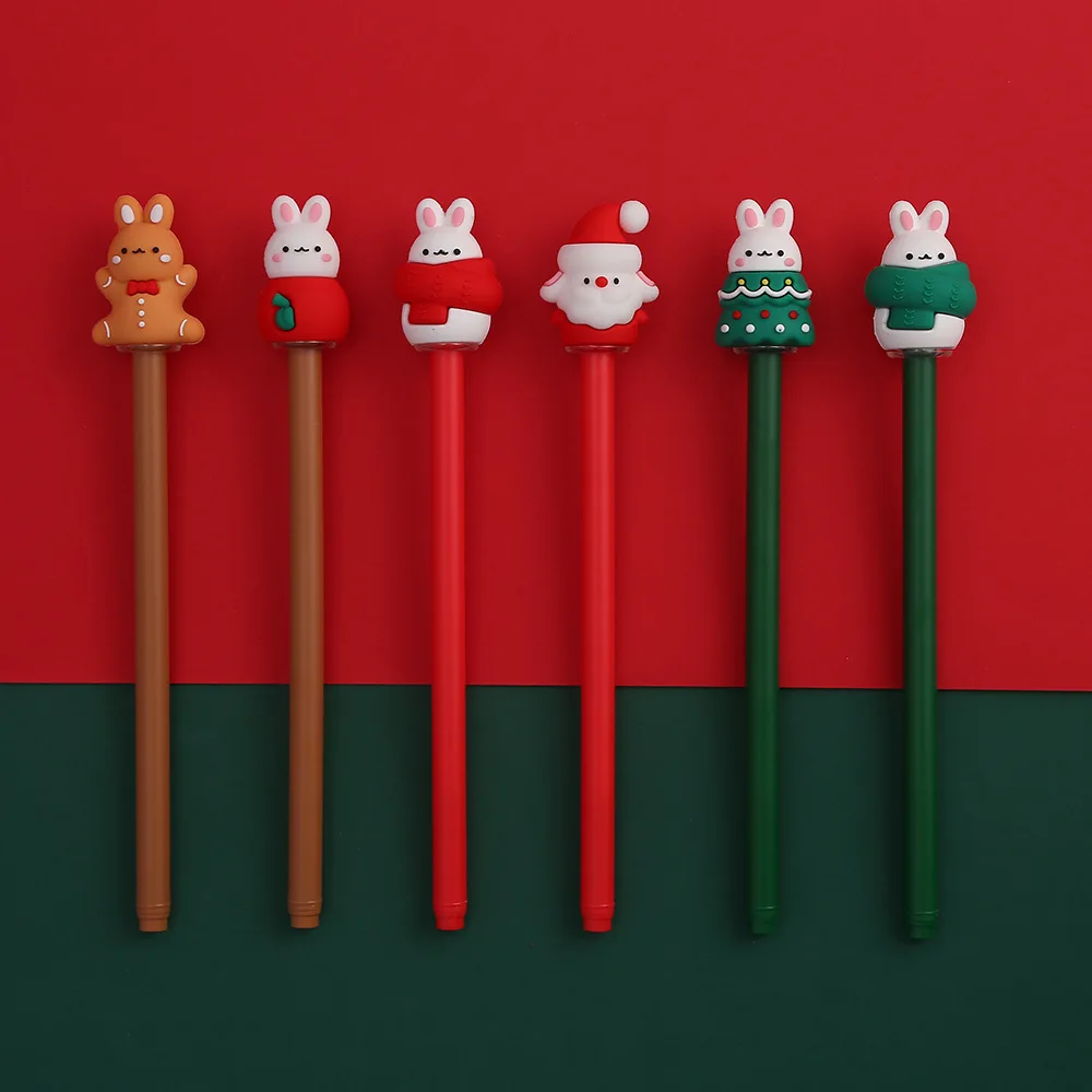 36PCS Zhongfan Christmas Hot Student Stationery Christmas Tree Gingerbread Cute Rabbit Creative Neutral Pen Smooth Signature Pen