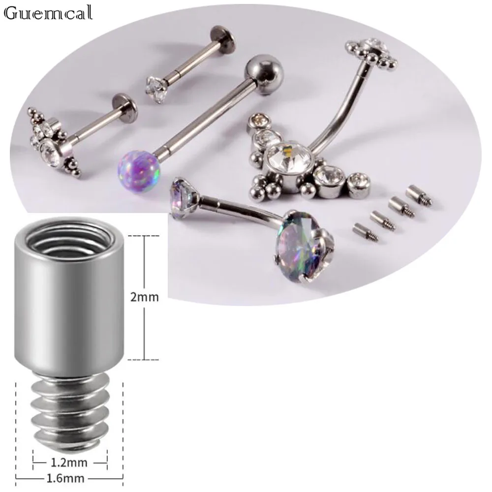 G23 Titanium Extension Rod Inner Tooth Lip Nail Earrings Extension Rod Internal Thread Tongue Nail Accessories14/16g