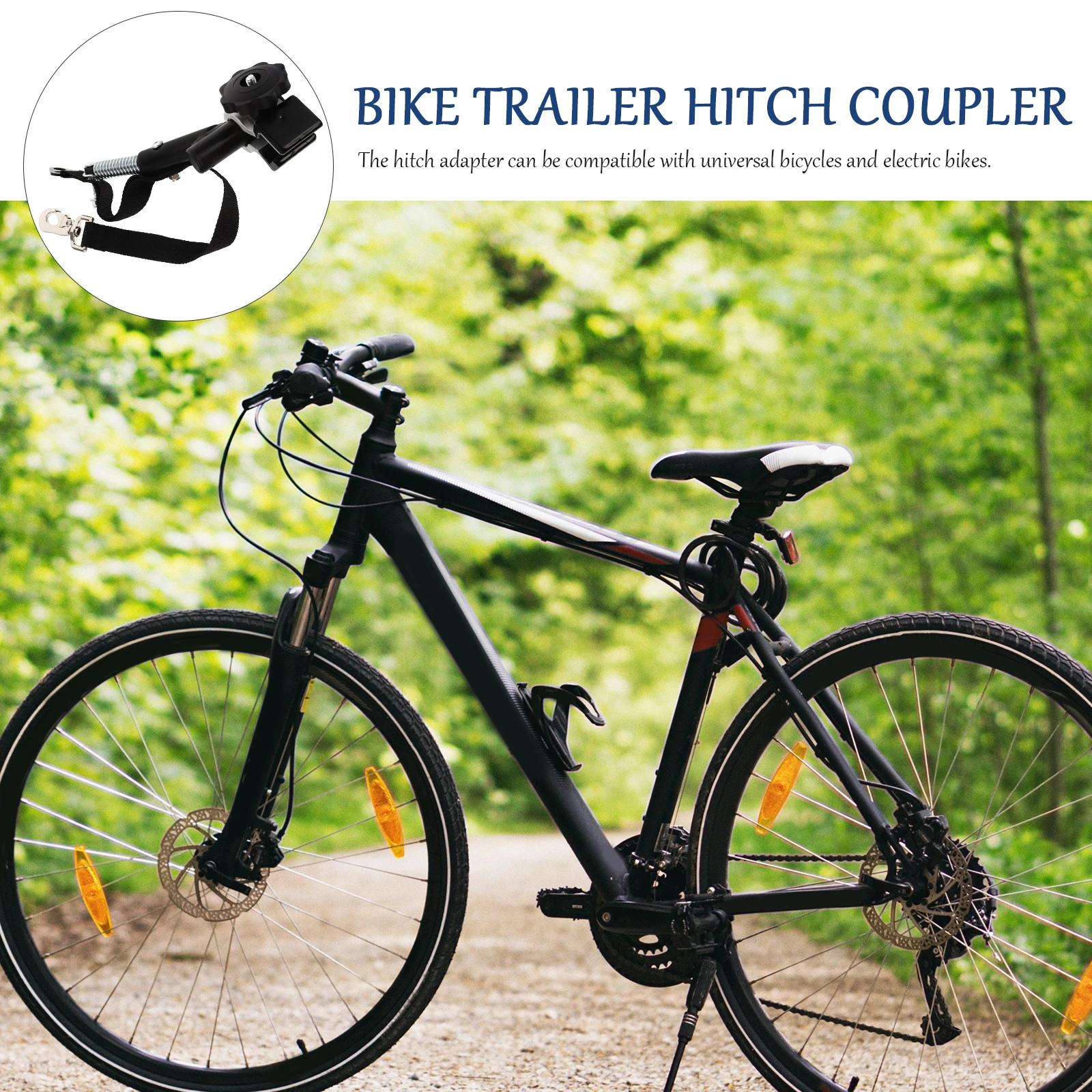

Bike Trailer Connector Attachment No Tools Trolley Black Metal Bicycle Wagon Hitch