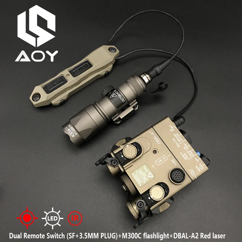 Sotac CNC DBAL A2  IR Lighting Red Green Laser LED White Light  PEQ Laser Sight Tacital M300C Flashlight Hunting Weapon Light