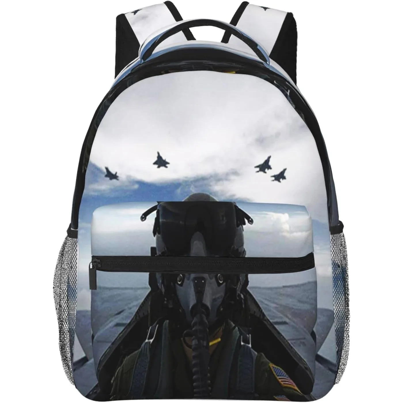 

Fighter Pilot Plane Travel Laptop Backpacks College Ruckasck Daypack Airplane School Bag for Boys Girls Teenager Men Women