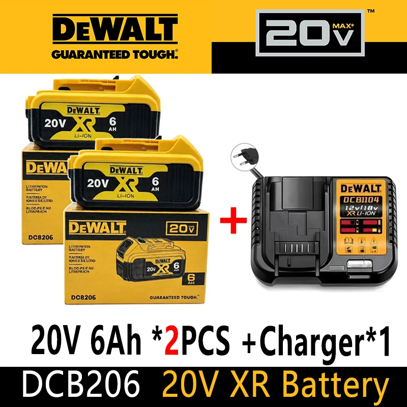 100% Genuine Dewalt 20V Battery, 20V MAX 6Ah Battery DCB206 DCB205 DCB184 for Dewalt Power Tool Replacement Battery image 3