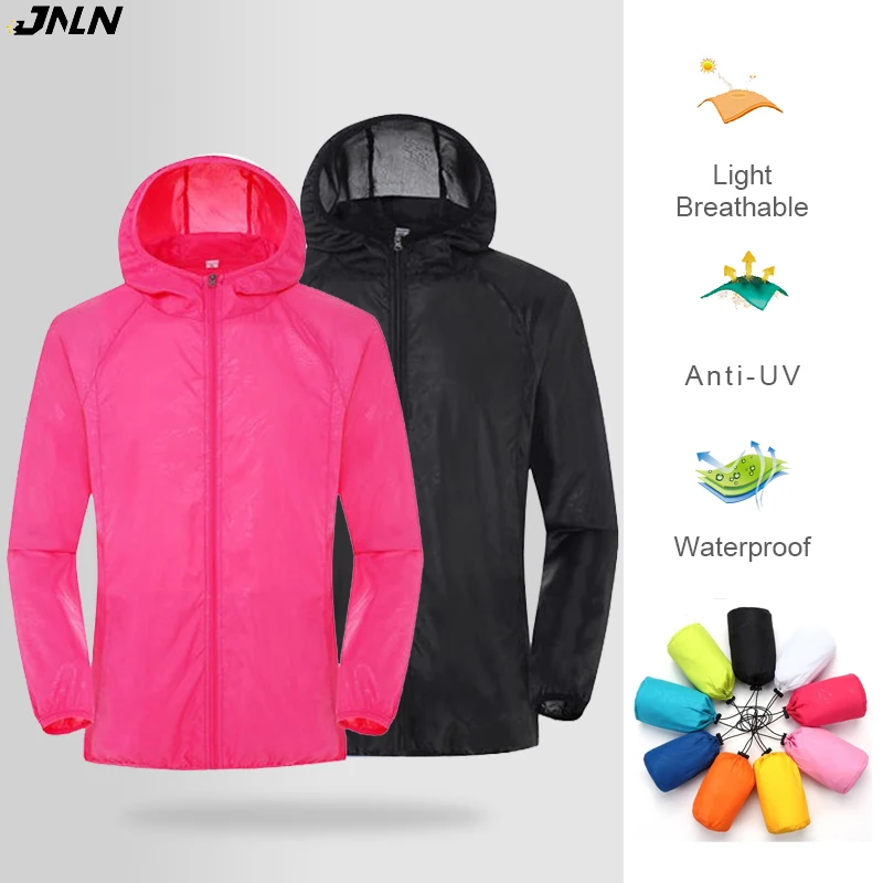 JNLN Unisex Waterproof Hiking Jacket Quick Dry