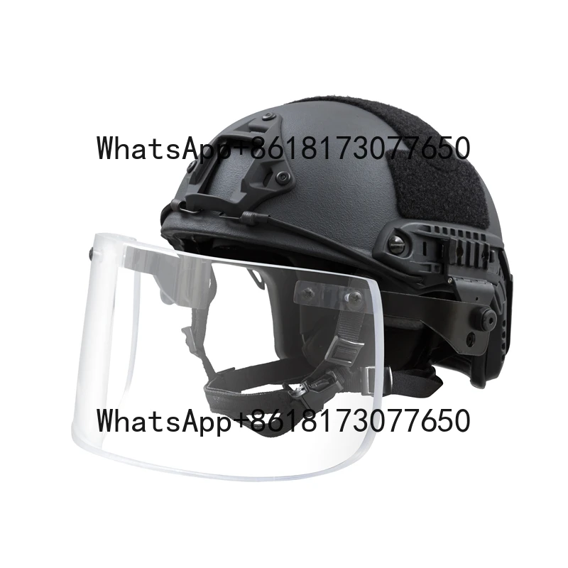 

Clear Security Full Face Visor Transparent Protection Glass Face Visor for Tactical Helmet Personal Defense Equipment