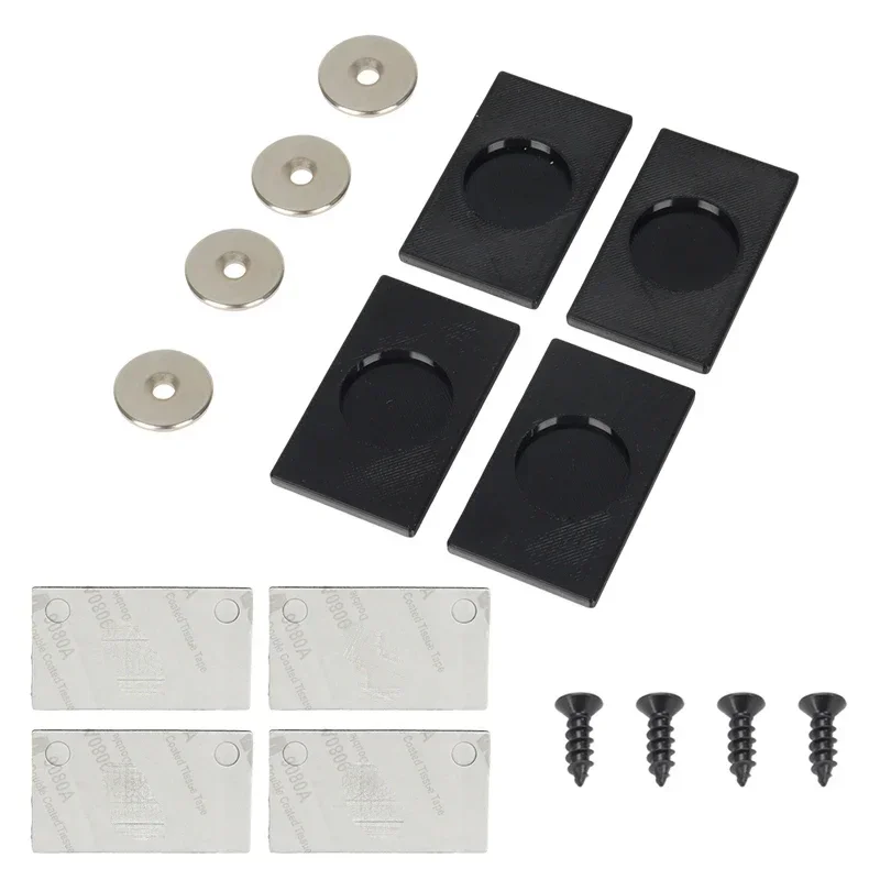 4 Stück starke magnetische Kennzeichenhalter mit Befestigungsschrauben, universelle schwarze Kennzeichenhalterung für Auto, Wohnmobil, Wohnwagen – Detail 5