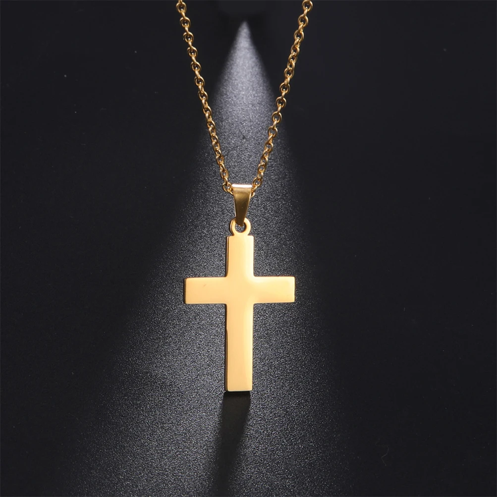 Amaxer Stainless Steel Cross Pendant Choker Necklace For Women Church Dainty Collar Religious Jewelry Gift