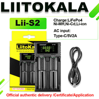 LiitoKala compatible Li-ion/IMR/LiFePO4/NiMH/Cd 26650,21700,18650...16340(RCR123),14500,10440,AA, AAA,SC,C smart Lii-S2 charger