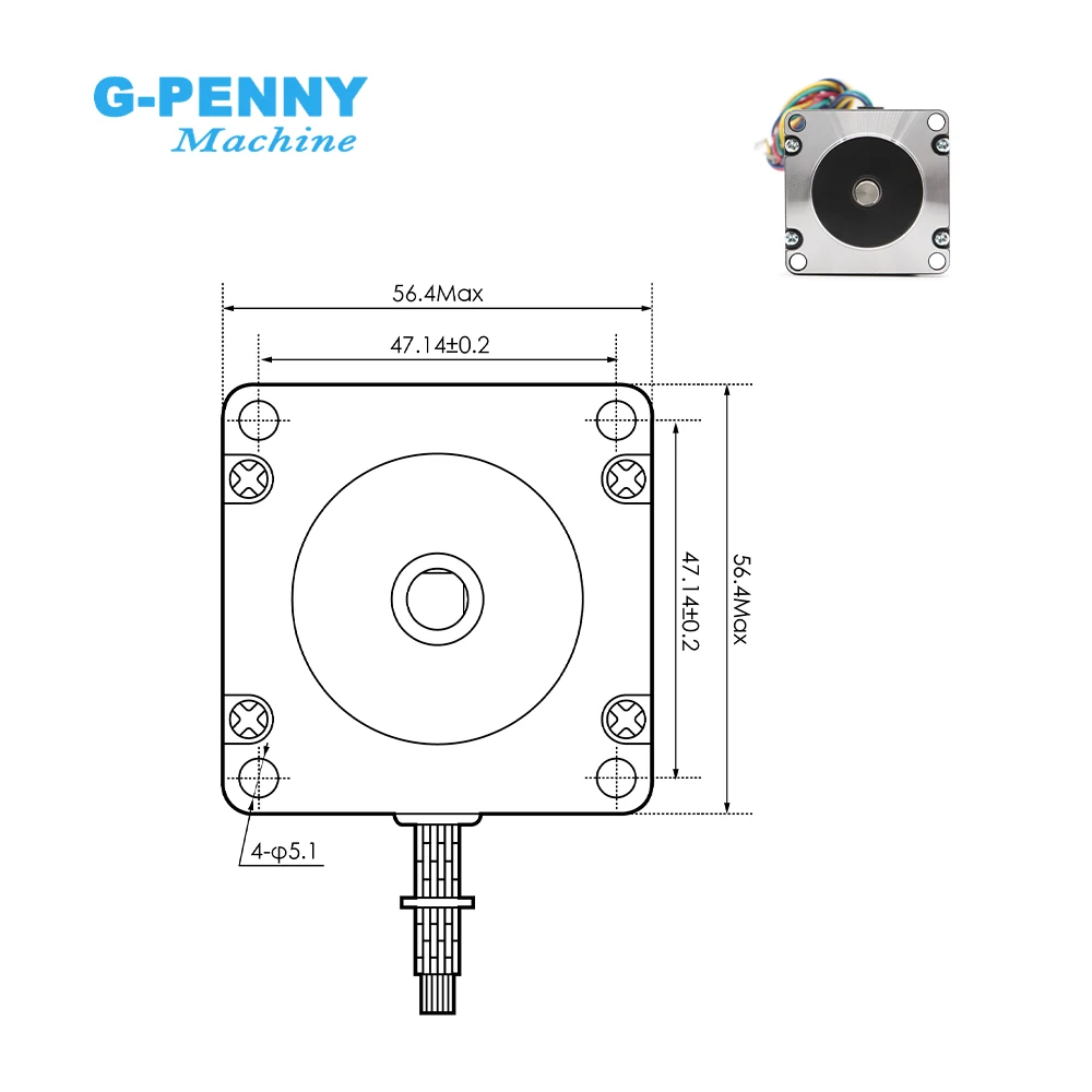 G-Penny NEMA23 Stepper Motor 22Kg.Cm 3A L=80mm D=8mm 315Oz-in 4 Lead for CNC Engraving Machine 3D Printer