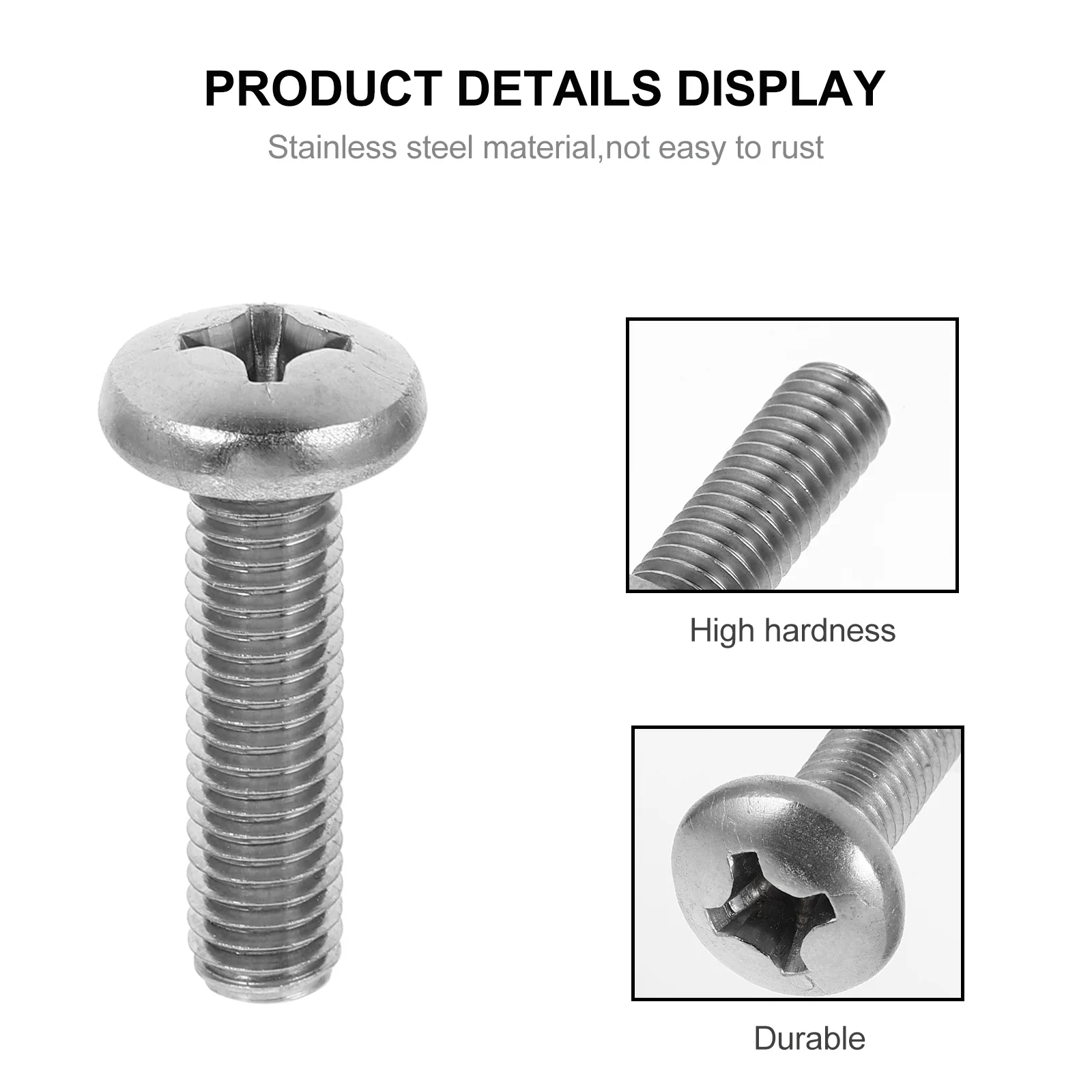

20Pcs Stainless Steel M8 Cross Recessed Screws Mount Screws Pan Head Durable Corrosion Resistant Bolts Cross Head Screw