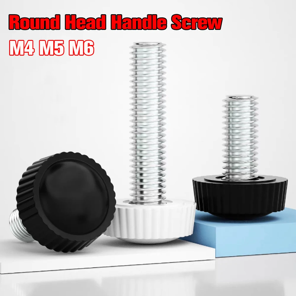 M4 M5 M6 White Black Nylon Small Round Head Knurled Thumb Screw Plastic Bakelite Thumb Screw Bakelite Knob Tighten Bolt - view 4